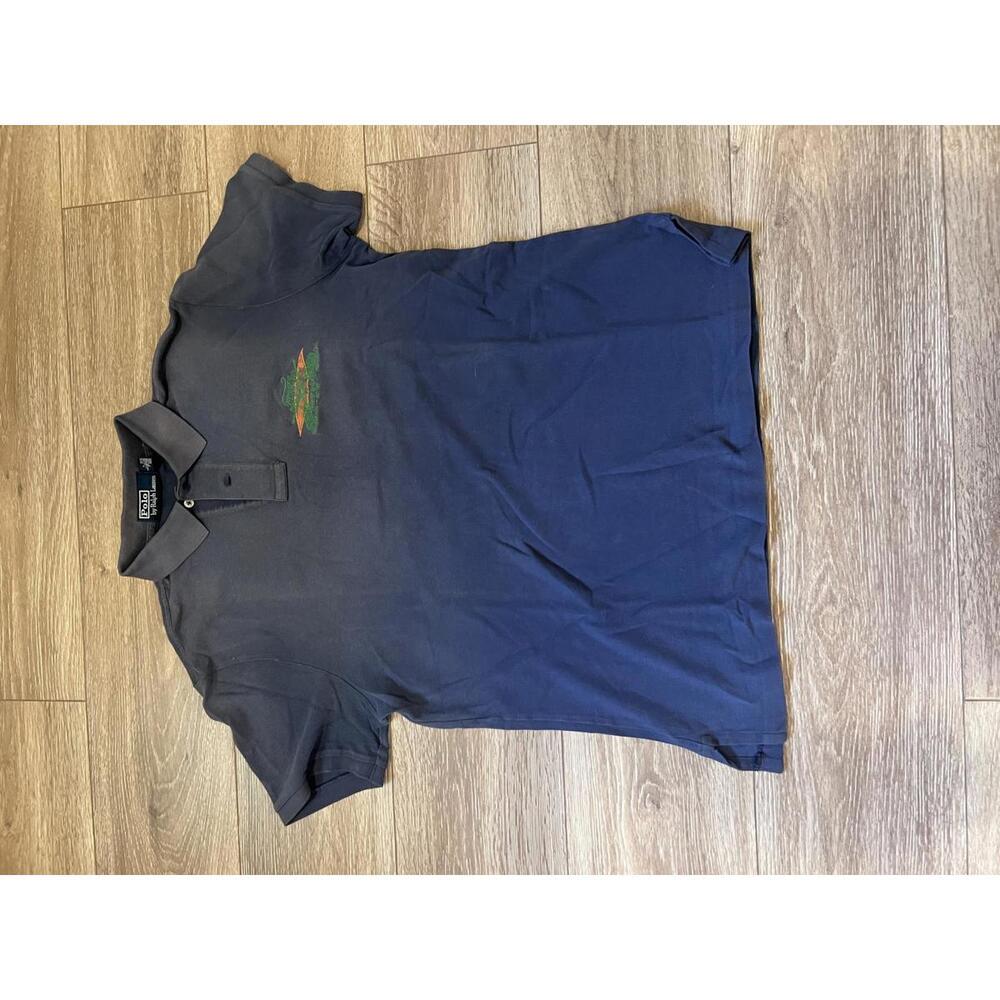 Men's Vintage Y2K Navy Polo Shirt by Ralph Lauren Athletic Canoe Club, Large